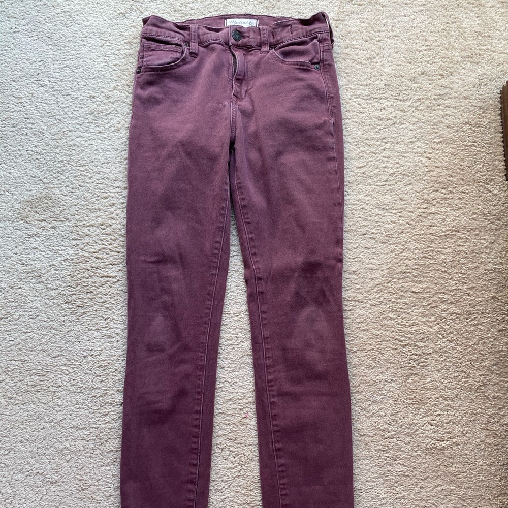 Madewell High Riser Skinny Ankle Pants Red purple